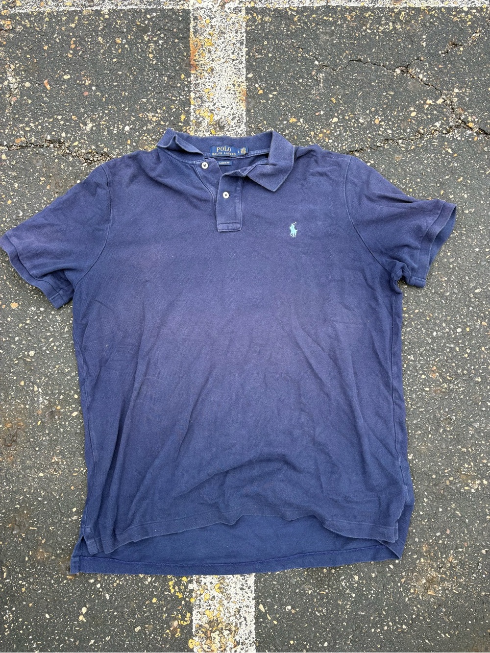 Ralph Lauren Navy Polo with Mint Pony Embroidery